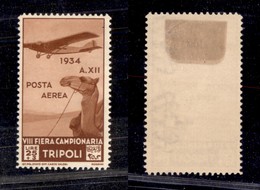 1829 COLONIE - LIBIA - 1934 - 25 Lire + 3 Lire Ottava Fiera Posta Aerea (A18) - Prima Linguella (300) - Other & Unclassified