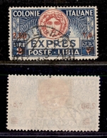 1845 COLONIE - LIBIA - 1926 - 2,50 Lire Su 2 Lire Espresso (10) - Usato (40) - Other & Unclassified