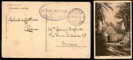 1857 COLONIE - LIBIA - STORIA POSTALE - Derna Centro 12.7.14 (pti 10) - Cartolina In Franchigia Per Torino - Other & Unclassified