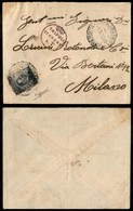 1868 COLONIE - LIBIA - STORIA POSTALE - 15 Cent (5A) - Soprastampa Azzurro Nera - Busta Da Tripoli A Milano Del 9.9.15 - - Other & Unclassified