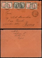 1895 COLONIE - LIBIA - STORIA POSTALE - Coppia Del 5 Cent (46) + Due Coppie Del 10 Cent (47) - Busta Da Tripoli A Roma D - Other & Unclassified