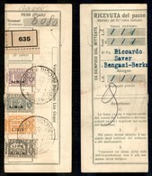 1898 COLONIE - LIBIA - STORIA POSTALE - Pacchi Postali (6+7+22+25 Parti Destre) - Ricevuta Di Bollettino Da Tripoli Del  - Other & Unclassified