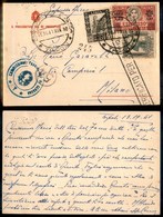 1902 COLONIE - LIBIA - STORIA POSTALE - Espresso Aereo - Cartolina Da Tripoli A Milano Del 14.10.41 (46+50+17 Espressi) - Other & Unclassified