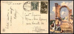 1905 COLONIE - LIBIA - STORIA POSTALE - 20 Cent (40) + 50 Cent Augusto (36 Aerea) - Cartolina Da Tripoli A Milano Del 30 - Other & Unclassified