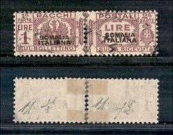 2103 COLONIE - SOMALIA - 1928/1941 - 1 Lira Pacchi Postali Soprastampato 1° Tipo (60) - Madre + Figlia - Usate - Certifi - Other & Unclassified