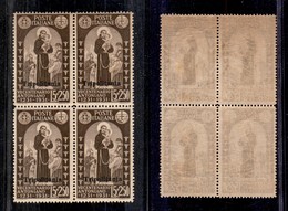 2122 COLONIE - TRIPOLITANIA - 1931 - 5 Lire + 2,50 S. Antonio Soprastampato (93) - Quartina - Gomma Integra (140) - Other & Unclassified