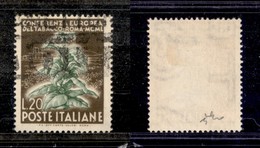 2167 REPUBBLICA - REPUBBLICA - 1950 - 20 Lire Tabacco (630) - Filigrana Lettere Complete (12/10) - Usato - Chiavarello - Other & Unclassified