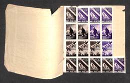 2190 REPUBBLICA - REPUBBLICA - 1951 - Vignette Buoni Del Tesoro/ Monte Dei Paschi - Folder Con 74 Vignette In Blocchi Ne - Other & Unclassified