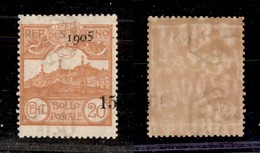 2314 SAN MARINO - SAN MARINO - 1905 - 15 Su 20 Cent Veduta Soprastampato (46) - Soprastampa Spostata A Destra In Alto (n - Other & Unclassified