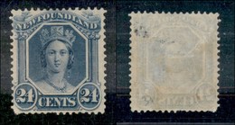 2395 ESTERO  - CANADA - Newfoundland - 1866 - 24 Cent (21 - Carta Bianca) - Gomma Parziale - Da Esaminare - Other & Unclassified