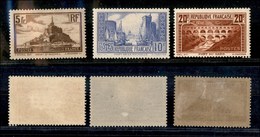 2447 ESTERO  - FRANCIA - 1929/1931 - Vedute (240/242) - 3 Valori - Nuovi Con Gomma - Autres & Non Classés