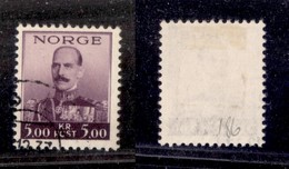 2703 ESTERO  - NORVEGIA - 1937 - 5 Krone Re Haakon VII (194) - Usato (50) - Other & Unclassified