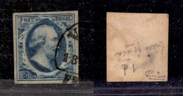 2709 ESTERO  - OLANDA - 1852 - 5 Cent Guglielmo III Azzurro Blu Scuro (5a) - Ben Marginato - Usato (35) - Autres & Non Classés