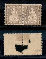 2749 ESTERO  - SVIZZERA - 1881 - Coppia Del 5 Franchi (40a+40) - Esemplare Di Sinistra Con Doppia Stampa Della Cifra (un - Other & Unclassified