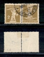 2756 ESTERO  - SVIZZERA - 1909 - Tete-Beche Del 2 Cent Walter Tell (unif.K2) - Usato - Other & Unclassified