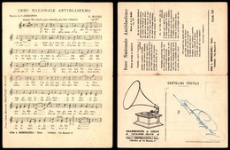 2879 CARTOLINE - PUBBLICITARIE - Grammofoni E Dischi - Menegazzoli Verona - Inno Nazionale Antiblasfemo Spartito E Testo - Other & Unclassified