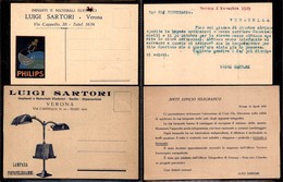 2882 CARTOLINE - PUBBLICITARIE - Materiali Elettrici - Luigi Sartori Verona - 2 Cartoline Nuove - Autres & Non Classés