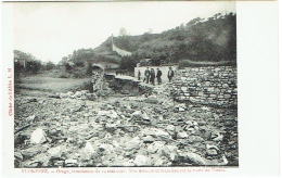 Floreffe. Orage, Inondation Du 14 Mai 1906. Mur écroulé Et Tranchée Sur La Route De Fosses. - Floreffe