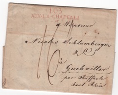 D.conquis , ROER, 103 AIX La CHAPELLE  Du 24.12.1813 - 1792-1815: Dipartimenti Conquistati