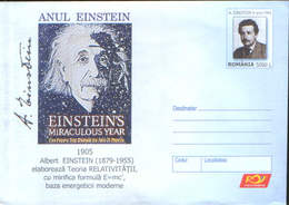 Romania - Postal Stationery Cover 2005,unused -Albert Einstein - 100th Anniversary Of Relativity Theory(E=mc2) - Albert Einstein