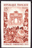France (1958) Paris Flowers. Trial Color Proof.  Scott No 904, Yvert No 1189. - Autres & Non Classés