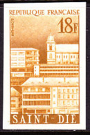 France (1958) Saint-Die. Trial Color Proof. Scott No 876, Yvert No 1154. Reconstructed Cities. - Sonstige & Ohne Zuordnung