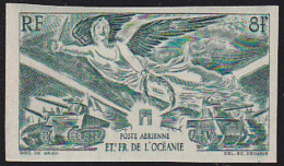 French Polynesia (1946) Winged Victory. Imperforate .  Scott No C10, Yvert No PA19. - Non Dentellati, Prove E Varietà