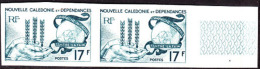 New Caledonia (1963) Hands Holding Wheat. Globe. Trial Color Proof Pair.  Scott No 323, Yvert No 307.  FAO Issue. - Imperforates, Proofs & Errors