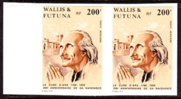 Wallis & Futuna (1986) Curé Of Ars. Imperforate Pair.  Scott No C147, Yvert No PA150. - Geschnittene, Druckproben Und Abarten