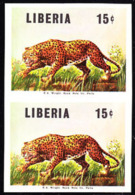 Liberia (1966) Leopard. Imperforate Pair.  Scott No 455, Yvert No 433. - Félins