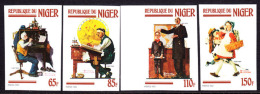 Niger (1982) Norman Rockwell Paintings. Set Of 4 Imperforates.  Scott Nos 599-602, Yvert Nos 587-90. - Niger (1960-...)