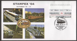 2004  STAMPEX '04 50th Ann. Of Toronto Subway, With Special Cancel - Cartas & Documentos