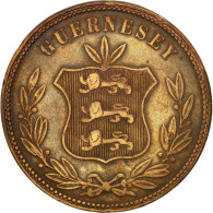 Monnaie, Guernsey, 8 Doubles, 1864, Heaton, Birmingham, TTB, Bronze, KM:7 - Guernesey