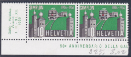 No 325.3.02, Variété : Grosse Retouche Circulaire Entre Les Points De La Tour Et Le Tunnel, Timbre De Droite - Errors & Oddities