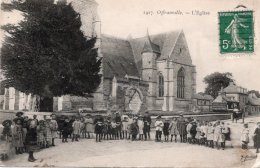 CPA   76   OFFRANVILLE---L'EGLISE---1909---TRES ANIMEE - Offranville