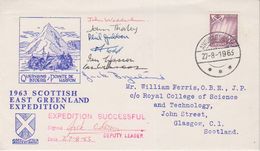 Greenland 1963 Scottish East Greenland Expedition Cover With  8 Si Team Members !! (38482) - Expéditions Arctiques
