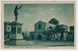 C.P.  PICCOLA   MESSINA      CHIEDA  DE'  CATALANI E MONUMENTO A DON GIOVANNI D'AUSTRIA   1935     2  SCAN   (VIAGGIATA) - Messina