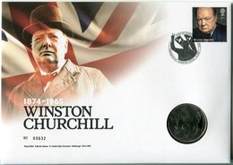 2015-GREAT BRITAIN- WINSTON CHURCHILL-F.D.C. WITH COIN -M.N.H.-  LUXE ! - Neufs