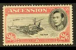 1938  2s 6d Black And Deep Carmine, Variety "Davit Flaw", SG 45ca, Very Fine And Fresh Mint. Rare Stamp. For More Images - Ascension