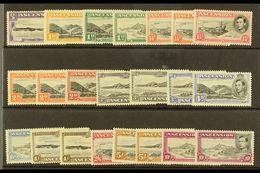 1938-53  KGVI Definitives Set Plus Additional Perfs Of 1½d Vermilion, 2d Red-orange, 3d Grey, 1s, 5s & 10s Values, SG 38 - Ascensione