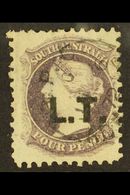 SOUTH AUSTRALIA  DEPARTMENTALS "L..T." (Land Titles) 1871 4d Dull Purple, Perf 10, SG 95, Ovptd "L.T.", Very Fine Used.  - Other & Unclassified