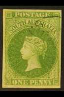 SOUTH AUSTRALIA  1856-58 1d Yellow- Green, SG 6, Used And Extensively Repaired - But Looks Fantastic. Cat £650. For More - Andere & Zonder Classificatie