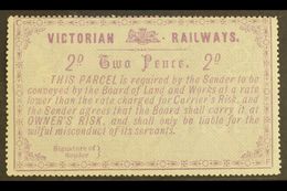 VICTORIA  RAILWAY STAMP 1879 2d Violet On White, G&R VR 31, Fine Mint, Light Bend, Fresh Colour. For More Images, Please - Other & Unclassified