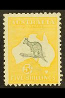 1913-14  5s Grey & Yellow, 'Roo, First Watermark, SG 13, Good To Fine Mint. For More Images, Please Visit Http://www.san - Sonstige & Ohne Zuordnung