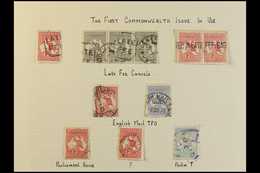 1913-14 POSTMARK GROUP.  A Delightful Range Of The First Issue Kangaroo's That Includes A 1d, Plus 2d Strip Of Three Wit - Altri & Non Classificati