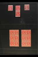 1913-20  KGV HEADS Small Group Of Never Hinged Mint Items, Includes The 1913 1d Pale Rose-red (SG17c) Two Blocks Of 6 (a - Altri & Non Classificati