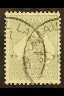 1931-6  £1 Grey, 'Roo, Wmk "C Of A," SG 137, Fine Used, C.d.s. Postmarks. For More Images, Please Visit Http://www.sanda - Sonstige & Ohne Zuordnung
