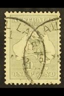 1931-6  £1 Grey, 'Roo, Wmk "C Of A," SG 137, Fine Used, C.d.s. Postmarks. For More Images, Please Visit Http://www.sanda - Altri & Non Classificati