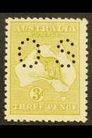 OFFICIAL  1914 3d Olive Roo Die II Punctured "OS", SG O20e, Fine Mint, Very Fresh & Scarce. For More Images, Please Visi - Other & Unclassified