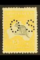 OFFICIAL  1915 5s Grey & Yellow Roo Punctured "OS", SG O37, Lightly Hinged Mint, Small Faults At Top Right, Very Fresh,  - Sonstige & Ohne Zuordnung